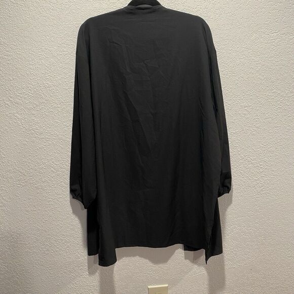 Coolibar Black Shawl Long Sleeve Open Front Cover Up Women’s Large Elastic Cuff - Picture 9 of 10